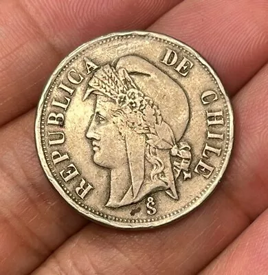 1870 Chile 2 Centavos Coin Rim Nicks • $9.49