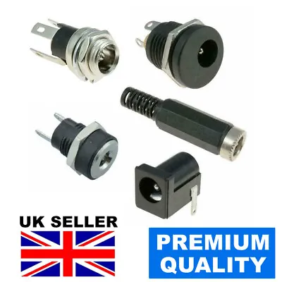 Dc Power Socket Jack Connector Male Female Panel Mount Pcb 1.3/2.1/2.5mm X 5.5mm • £2.15