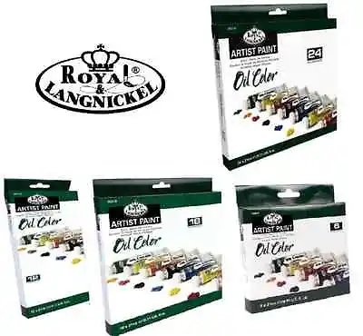 ROYAL LANGNICKEL OIL COLOUR PAINT SETS ARTIST LARGE 21ml TUBES & BRUSHES  • £12.99