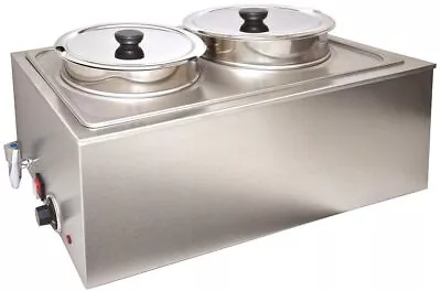 Stainless Steel Wet Heat Bain Marie With Twin Soup Pots BM165T • $240.09