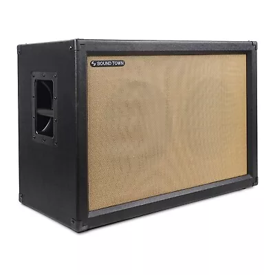 Sound Town 2 X 12  Guitar Speaker Cabinet Birch Plywood Black Tolex (GUC212BK) • $264.34