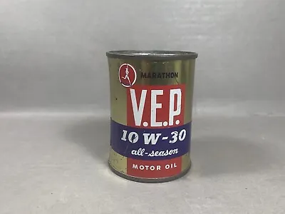 Antique Marathon V.E.P Tin Advertising Oil Can Still Coin Bank Lot Petroleum • $29.95