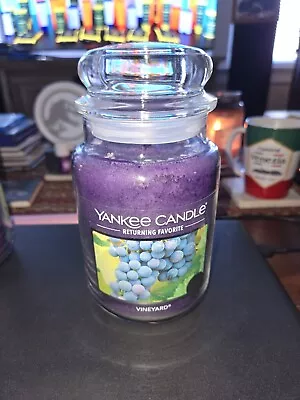 ☆☆VINEYARD☆☆LARGE YANKEE CANDLE JAR 22 Oz Grape Rare Favorite  • £31.42