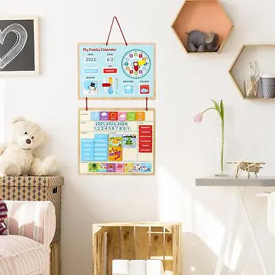 SOKA My Family Calendar Magnetic Wooden Weather Board Gift For Kids 3+ And Up • £14.99