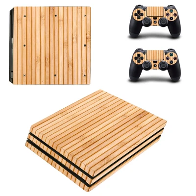 $21.48 • Buy Wood Grain Protective Skin Sticker For PS4 PRO Gaming Console+2 Controller