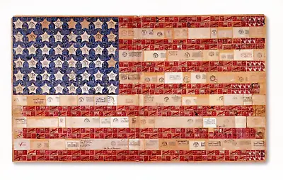 Postal Flag Made From Stamps And Envelopes --POSTCARD • $3.99