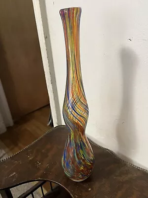 14” Murano? Confetti Art Glass Vase. • $15