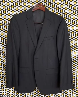 Hugo Boss The James Sharp2 Black & Blue Pin Stripe Virgin Wool Suit Size 38R • $199.99