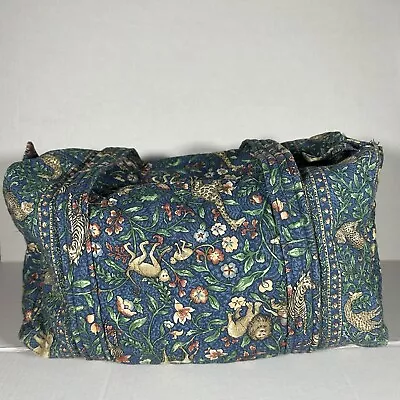 Vera Bradley Duffle Bag Animal Kingdom Fall 2000 Vintage Side Pocket Travel Zip • $49.95