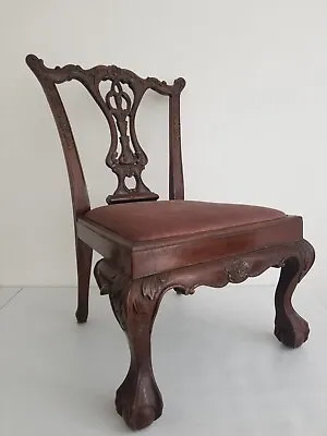 Elegant Antique Chippendale Chair Cabriole Legs Claw-and-Ball Feet 1750s 26” • $599.99