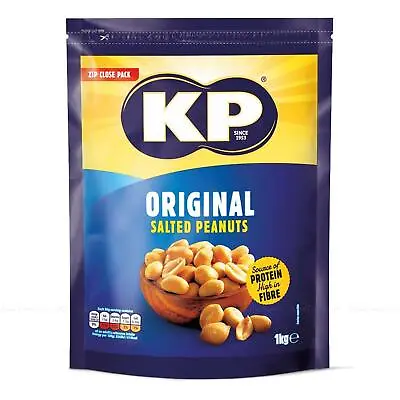 KP Original Salted Peanuts Nuts Large Party Snack Zip Close Packet - Pack Of 1Kg • £15.99