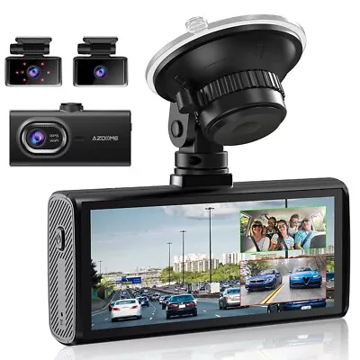 $129.99 • Buy AZDOME 3 Channel 1080P Dash Cam WiFI GPS Front Inside Rear Cam Parking Monitor