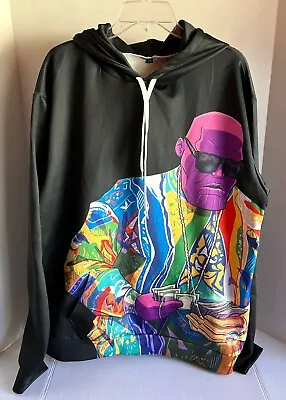 Thanos Marvel Notorious B.I.G Biggie Smalls Black Hoodie Mens 3XL Polyester • $37.50