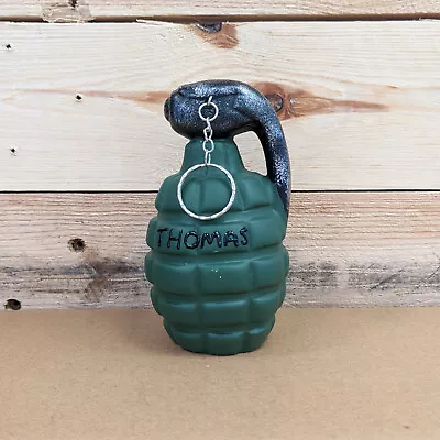 Grenade Bomb PIGGY BANK BOX  PERSONALISED WITH ANY WITH NAME OR INITIALS Free  • £6.99