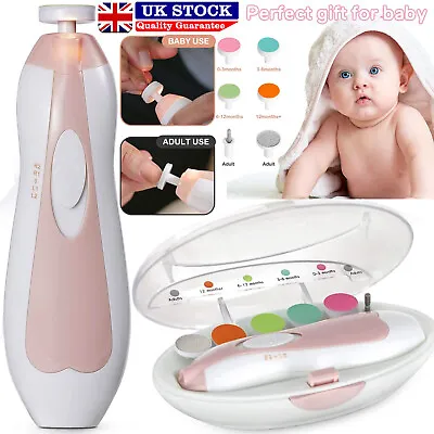 Electric Baby Nail File Clippers Trimmer Toddler Toes Trim Nails Polish Care UK • £7.45