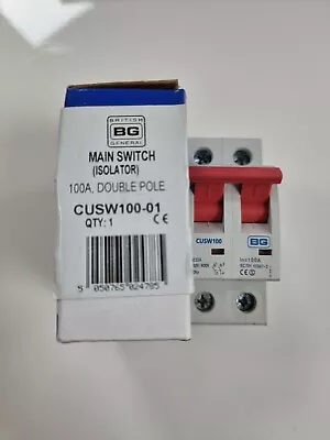 British General (bg) 100a Double Pole Main Switch (isolator) - Cusw100-01 • £8.55