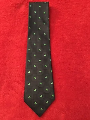 Green Irish Shamrocks On Patrick Francis Navy Silk Tie Ireland 3.75 Wx58 L NWOT • $29.99