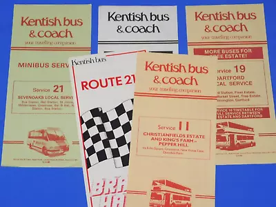 5 X KENTISH BUS TIMETABLES 1987 - 1989 ALL DIFFERENT • £2.95