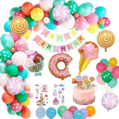 Girls Birthday Decor Balloon Garland Donut Ice Cream Baby Party Balloon Arch Kit • $14.99