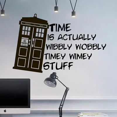 £28.53 • Buy Wall Decal Doctor Who Tardis Quote Time Travels Police Box Dorm Bedroom M1626