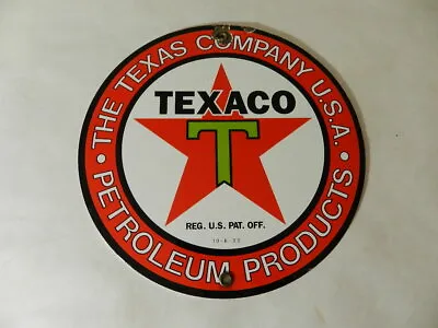 Vintage Advertising Sign- Texaco Porcelain Pump Plate Sign- Vintage Gas Station • $65