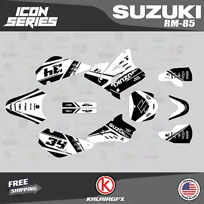 Graphics Decal Kit For Suzuki RM85 (2001-2023) RM 85  Icon Series - White • $54.99