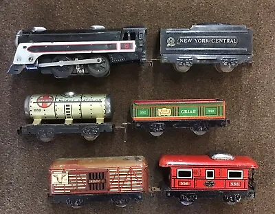 LOUIS MARX & CO Made In USA Vintage Tin Train Set New York Central LOT UNTESTED • $65