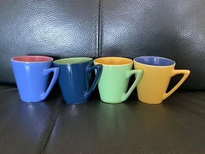 Harlequin | Colourful Cups & Mugs Set Of 4 | Espresso Cappucino Americano 125mls • £14.99
