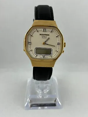 Gilded Men's Wristwatch Bulova Accutron Quartz Alarm Ana-Digi Kal 2577.10 ( Esa • $246.01