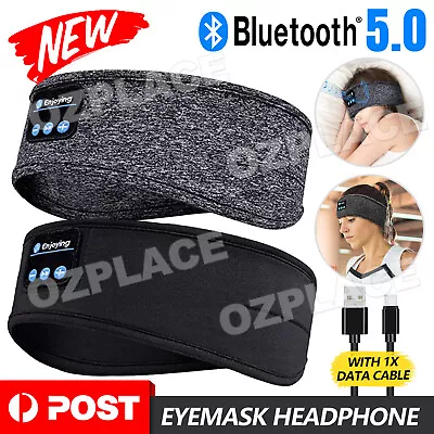 $13.95 • Buy Wireless Bluetooth 5.0 Stereo Eye Mask Headphones Earphone Sleep Music Headband