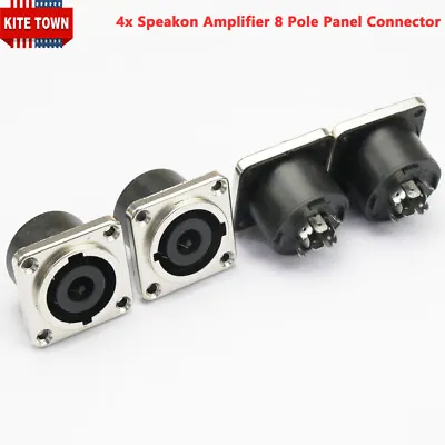 4 Pcs Speakon Loudspeaker/Amplifier 8 Pole Panel Connector For Neutrik NL8MPR • $22.79