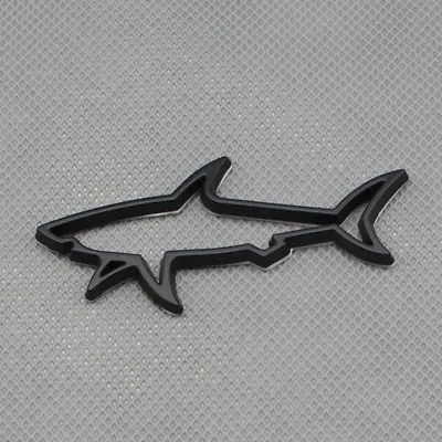  Matte Black Fin Shark Side Wing Fender Badge Metal Rear Trunk Fish Logo Emblem • $5.99