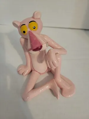 Vintage Pink Panther Ceramic Figurine Sitting 1982 Japan 4x3.5 RARE Geoffrey • $59.99