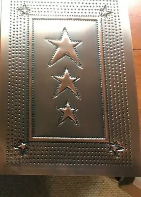  Star Cabinet Panel Insert Tin Rustic Primitive Country Punched Pie Safe Copper • $21