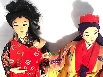Vintage Antique Japanese Japan Geisha Doll Lot In Silk Kimono Dress 1 With Baby • $24