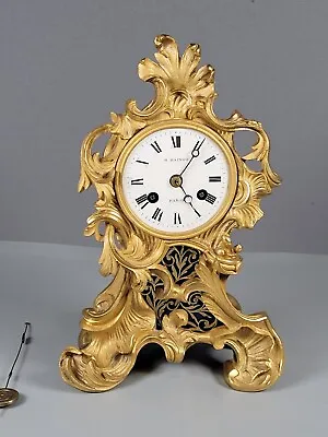 RAINGO FRERES 19th CENTURY FRENCH BRONZE ORMOLU MANTEL CLOCK • $808.96