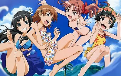Anime Misaka Mikoto Girls Group Of Women Bikini Swimwear Playmat Game Mat Desk • $36.99