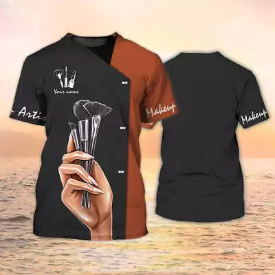 Makeup Artist Uniform Custom Makeup 3D Shirts For Women Make Up Artist Shirt_52 • $16.99