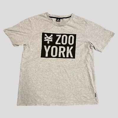 Zoo York T Shirt Mens Size XL Grey Logo Graphic Print Double Sided Skating • $19.99