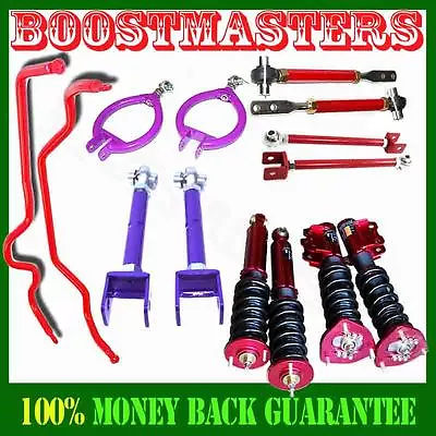 Fits 89-94 240SX S13 ADJ Damper Coilover &Camber Kits Tension Rod &Swaybar EMUSA • $984.49
