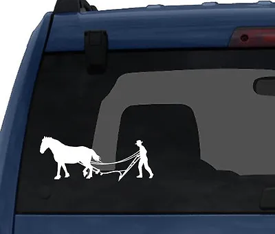 Farm #3 - Farmhand Horse Drawn Plow Cultivator - Car Tablet Vinyl Decal • $4.99