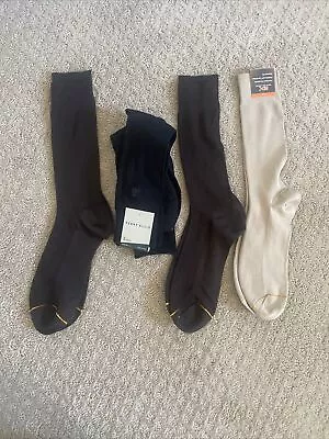 Lot Of 6 Men’s Dress Socks Size 6-12 Perry Ellis & Gold Toe • $5.99