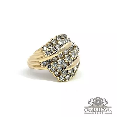 $3995 • Buy Jose Hess Designer Diamond Cocktail Ring - 5 Carats Total! 14K Yellow Gold 12.7g