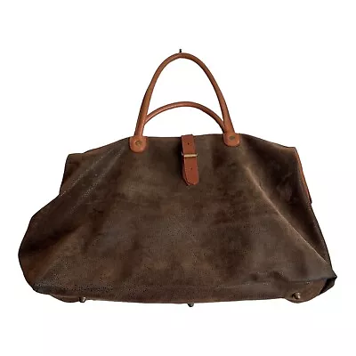 Mary Poppins Bag In Suede And Leather Luggage Weekend Bag Made In Italy • $275