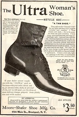 Vintage Ad Print 1899 Ultra Woman's Shoe Moore-Shafer Sears Bicycle Vicuna Model • $14.95