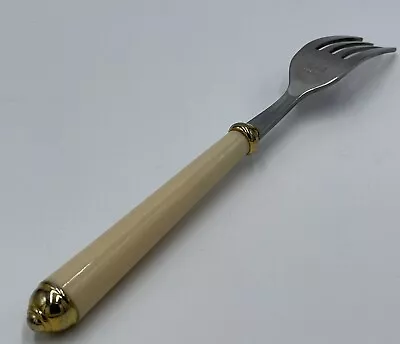 Vtg Mikasa Stainless Silverware Dinner Fork Claridge Ivory Gold Handle Flatware • $9.99