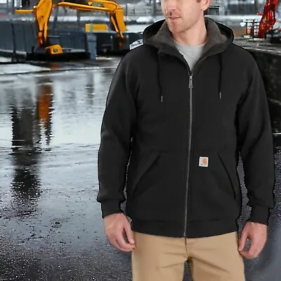 Carhartt Rain Defender Relaxed Fit Midweight Sherpa-Lined Zip Black XL Sweater • $63.74