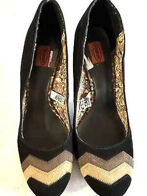 6.5 Missoni X Target Suede Chevron Stacked Block Heel Pumps Chunky Shoes • $10