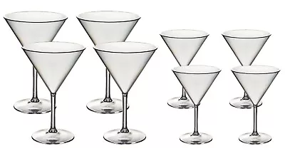 Roltex Martini Cocktail Glasses 8 Piece Set Reusable Unbreakable HQ Plastic • £21.69