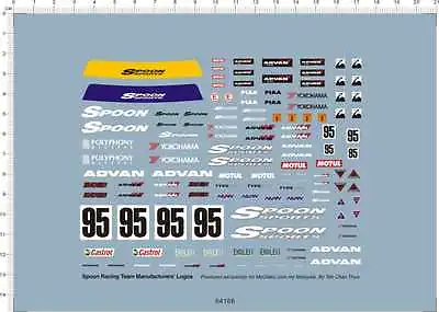 Detail Up 1/18 Scale Racing Car Logos Markings 95 Model Kit Water Slide Decal • $10.58